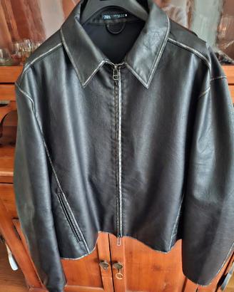 Giacca in pelle marrone uomo nuova tg.xl