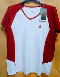 T-SHIRT DA TENNIS PRINCE BIANCA E ROSSA mis. M-46