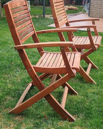 Sedie da giardino in legno teak