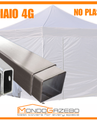 Gazebo pieghevole 3x3 acciaio 4 cm certificato