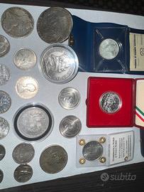 Lottto oggetti e monete italiane ed estere argento