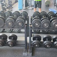 Manubri gommati palestra 6-30kg con rastrelliere