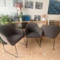 6 sedie grigie in cambio di 6 sedie colorate