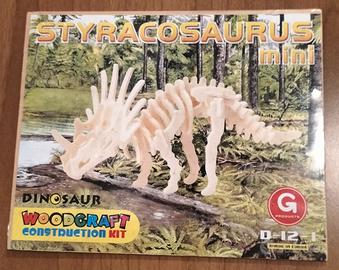 Puzzle legno kit costruzione dinosauro 3d nuovo