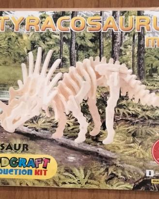 Puzzle legno kit costruzione dinosauro 3d nuovo