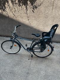 Bicicletta elops decathlon citybike+seggiolino bim