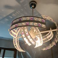 lampadario e coppia di paralumi