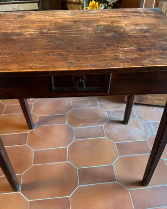 Tavolino con cassetto, vintage, legno