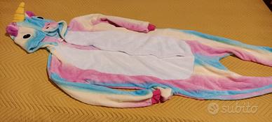Costume di carnevale in pile da Unicorno 12 anni 