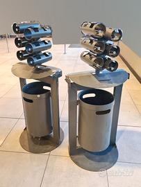 3 cestini con porta sacchetti ortofrutta usati