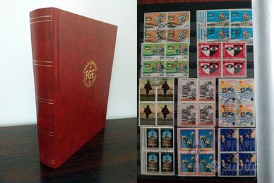 Lotto di ~600 quartine usate Repubblica in album