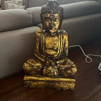 Buddha di Mandalay in legno intagliato 1950/1960