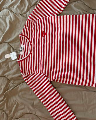 Comme des garcons longsleeve bianca e rossa