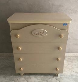 Fasciatoio-cassettiera + vaschetta bagnetto - Pali