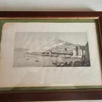 Incisione Antica "Palermo, La Marina" con Cornice