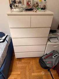 Cassettiera IKEA MALM bianca 6 cassetti