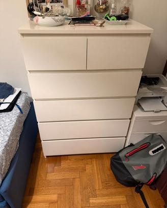 Cassettiera IKEA MALM bianca 6 cassetti