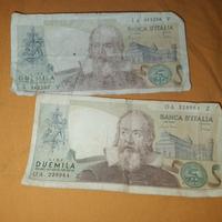 2 monete di carta di 2000 lire