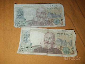 2 monete di carta di 2000 lire