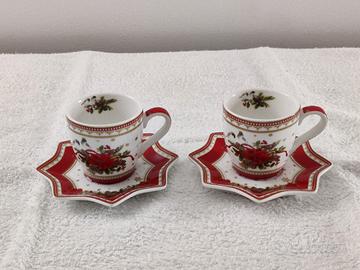 Elegante coppia tazzine caffè natalizie Bialetti