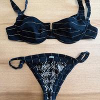 Bikini donna Mefui M22-0041NR, taglia L, nero oro