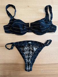 Bikini donna Mefui M22-0041NR, taglia L, nero oro