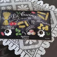 Appendino in legno e ceramica