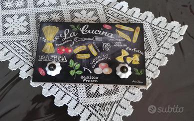 Appendino in legno e ceramica