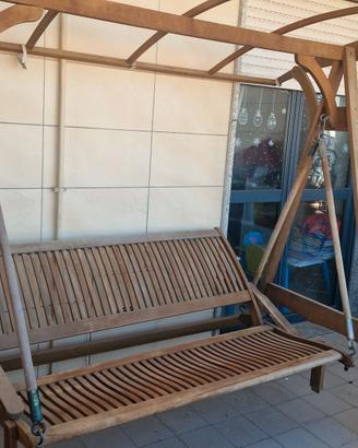 Dondolo in legno 3 posti