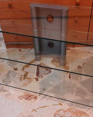 NUOVISSIMO porta tv con ripiani in vetro 