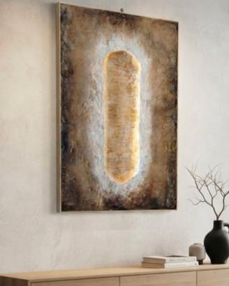 Quadro materico retroilluminato con cornice 