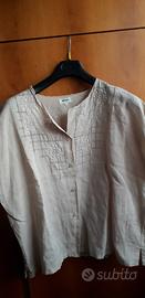Camicia donna lino beige