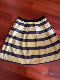 Gonna midi a righe verdi e grigie Victoria C