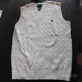 Ralph Lauren , gilet bianco cotone tg L ragazza/o