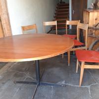 tavolo rotondo e 4 sedie in teak