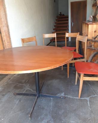 tavolo rotondo e 4 sedie in teak