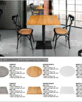 Tavoli e Sedie per Locali o Bar