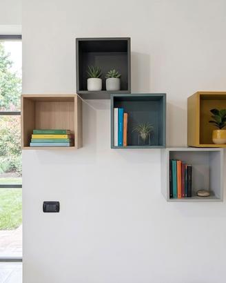 set completo di 5 mensole a cubo da parete ikea
