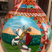 Damigiana 54lt stile carretto siciliano decorata a