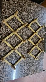 Coppia Appendiabiti Vintage a Fisarmonica in Legno