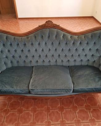 salotto Barocco Azzurro-divano 3 più due poltrone 