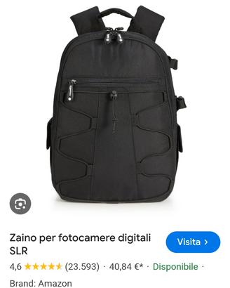 Zaino fotografico + paraluce silicone
