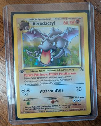 Aerodactyl olografico 1ª edizione Fossil Perfetta
