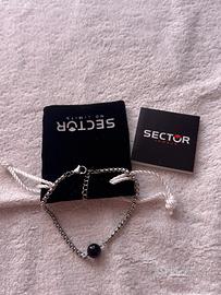 Bracciale Sector in acciaio con elemento nero