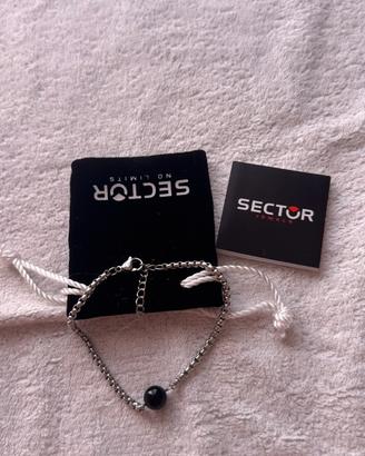 Bracciale Sector in acciaio con elemento nero