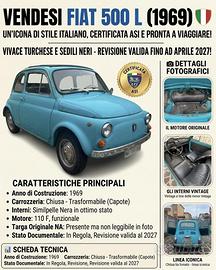 Fiat 500 L - Certificata ASI - Revisione fino 2027