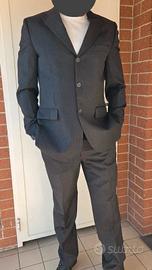 Abito gessato grigio 3 bottoni lana Tasmania Tg. 5