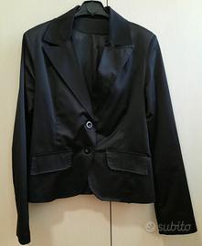 Giacca - blazer in raso nero TG S