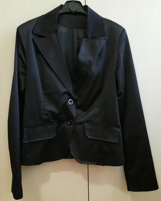 Giacca - blazer in raso nero TG S
