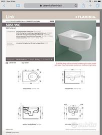 Wc vaso Sospeso Flaminia col bianco